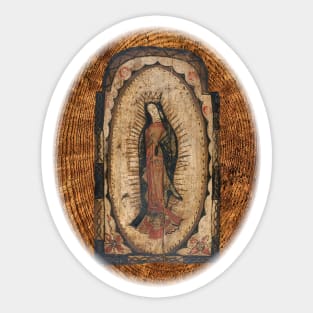 Our Lady of Guadalupe Virgin Mary Wood Look Sticker